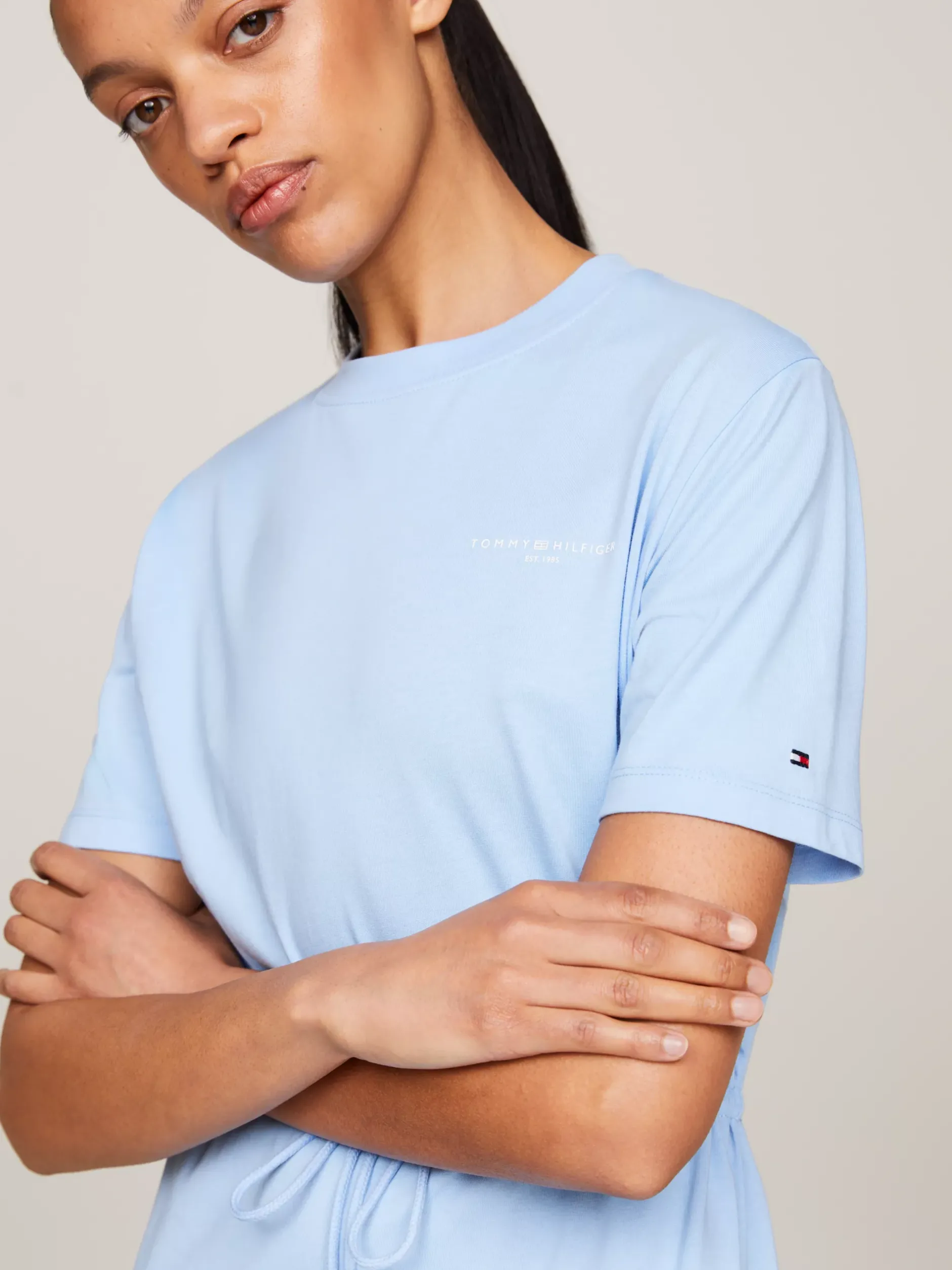 Sukienki*Tommy Hilfiger T-shirtowa Sukienka Mini 1985 Collection VESSEL BLUE