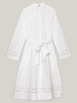 Sukienki*Tommy Hilfiger Tunika Midi Z Haftem Angielskim I Monogramem TH TH OPTIC WHITE