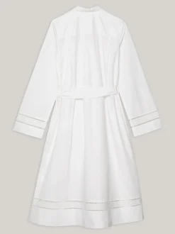 Sukienki*Tommy Hilfiger Tunika Midi Z Haftem Angielskim I Monogramem TH TH OPTIC WHITE