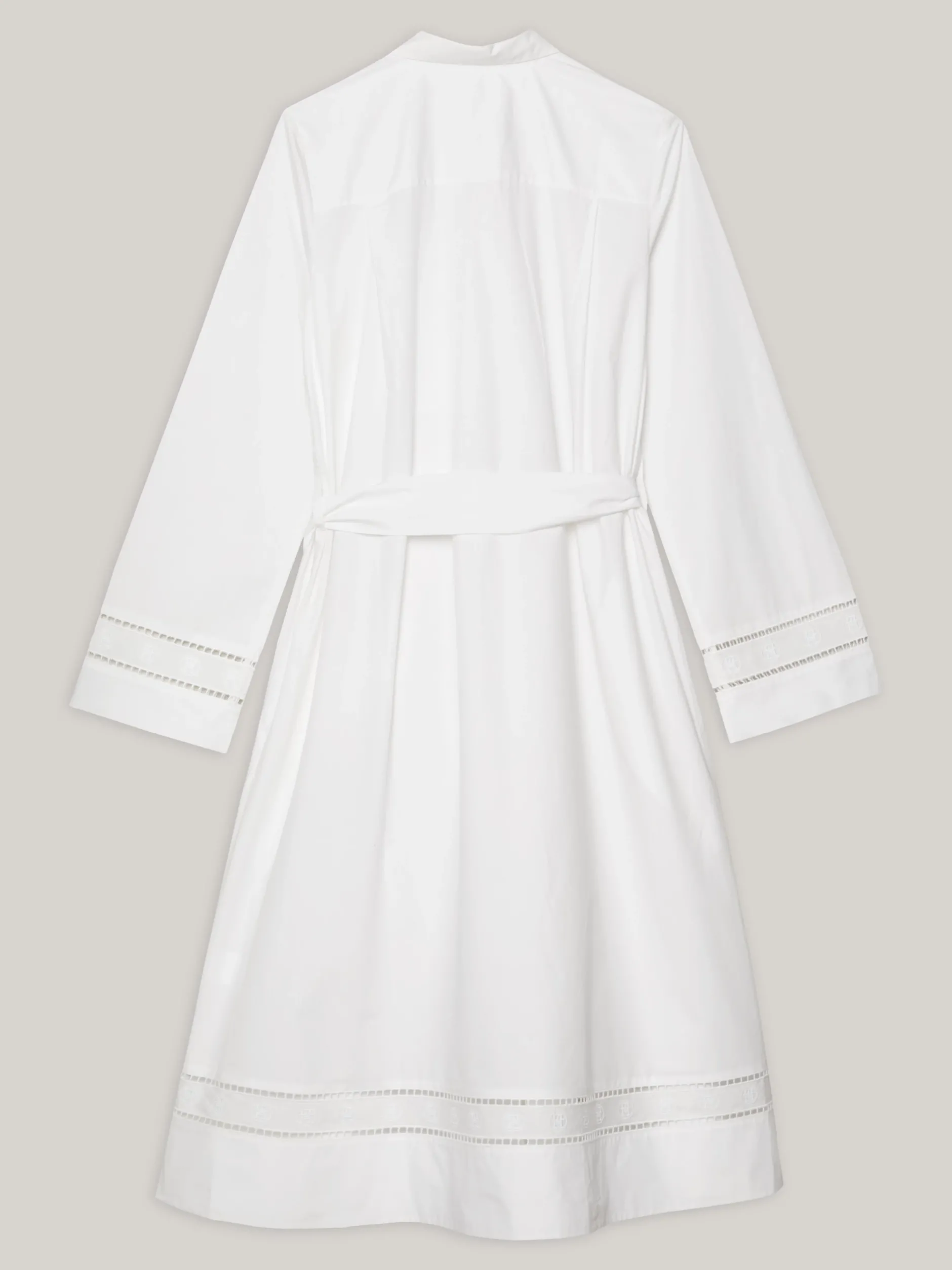 Sukienki*Tommy Hilfiger Tunika Midi Z Haftem Angielskim I Monogramem TH TH OPTIC WHITE