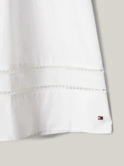 Sukienki*Tommy Hilfiger Tunika Midi Z Haftem Angielskim I Monogramem TH TH OPTIC WHITE