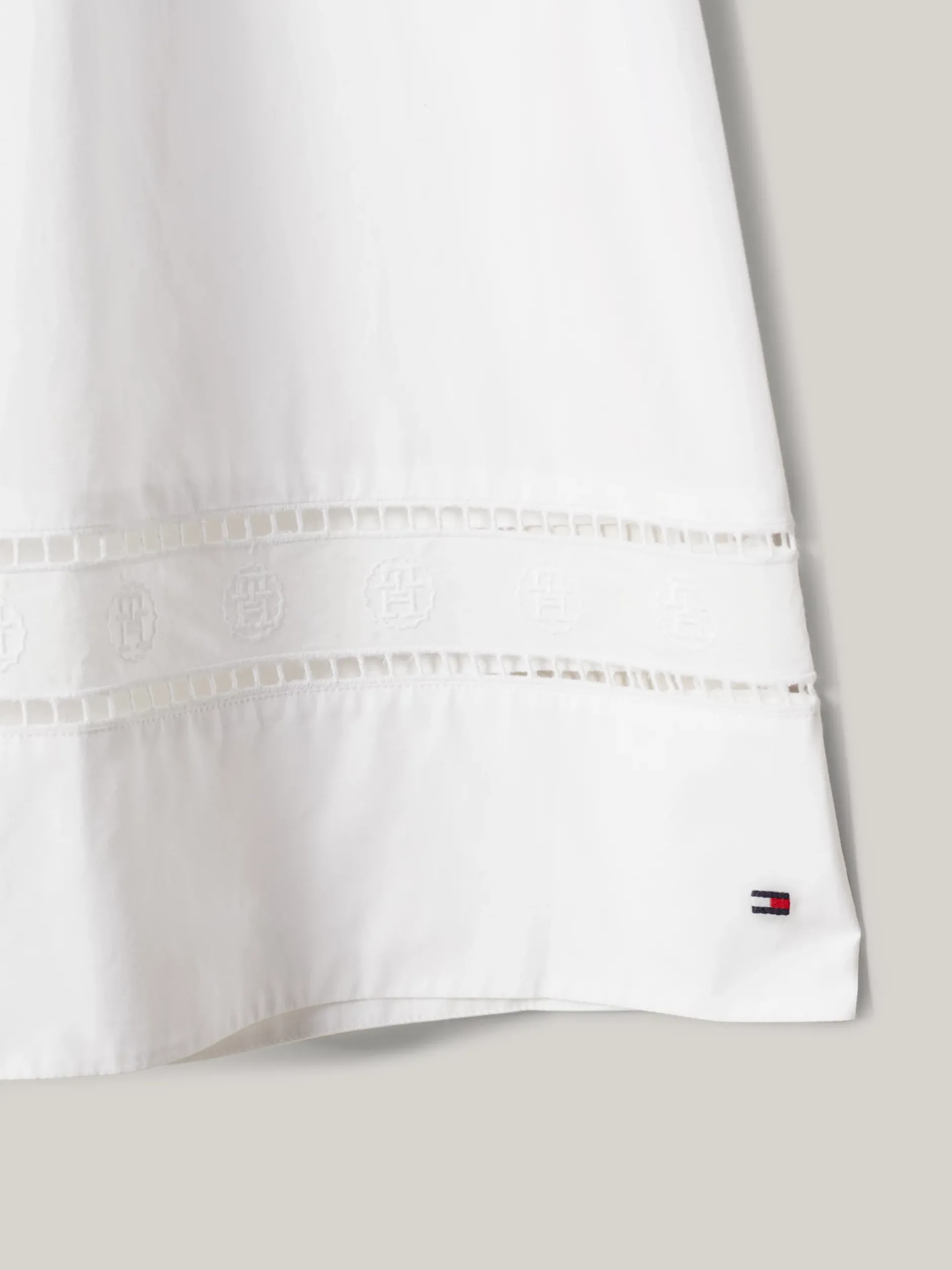 Sukienki*Tommy Hilfiger Tunika Midi Z Haftem Angielskim I Monogramem TH TH OPTIC WHITE