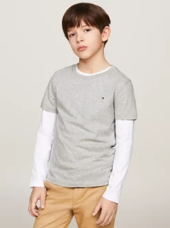 T-Shirty I Koszulki Polo*Tommy Hilfiger Uniwersalny T-shirt Z Bawełny Organicznej GREY HEATHER