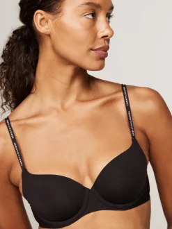 Biustonosze|Bielizna*Tommy Hilfiger Usztywniany Biustonosz Typu Demi Z Logo BLACK