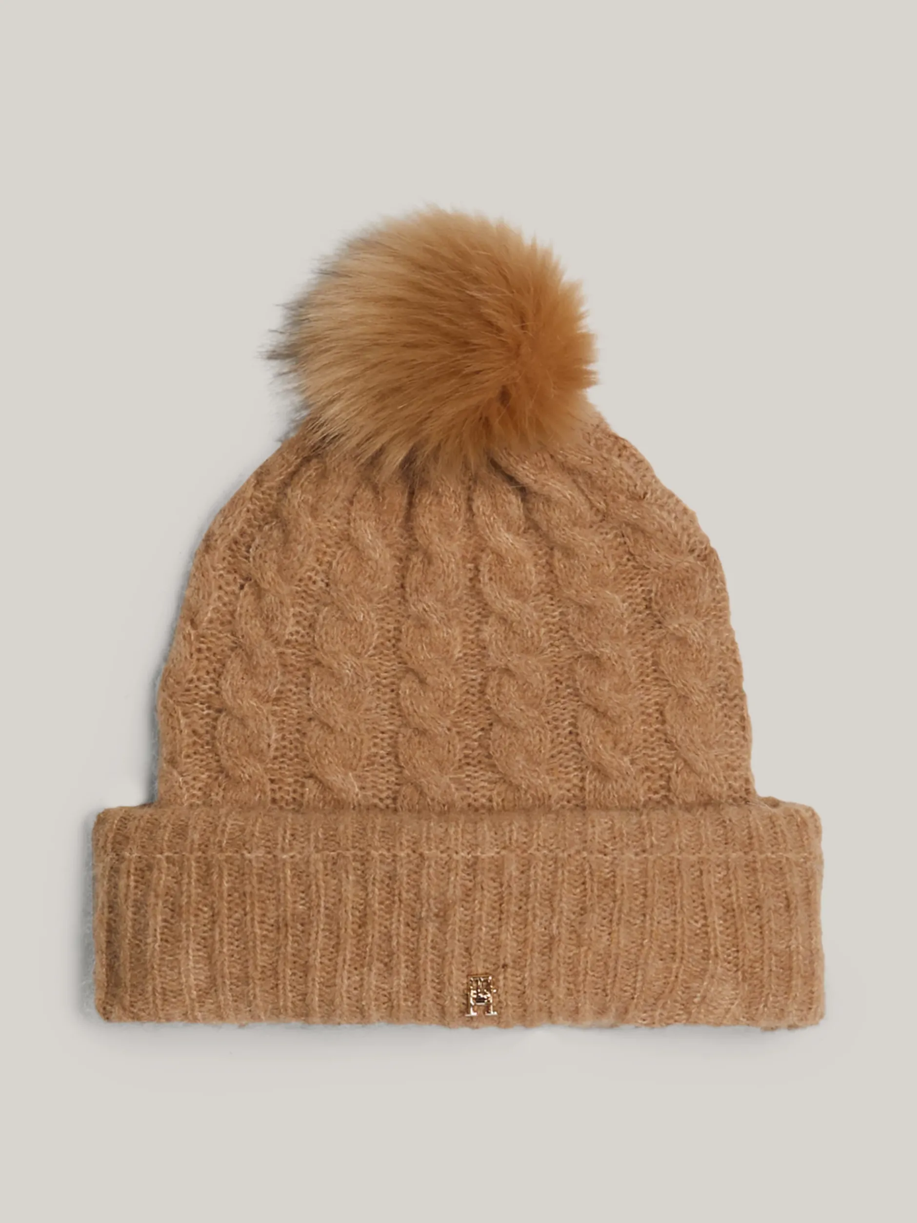 Czapki|Czapki I Szaliki*Tommy Hilfiger Warkoczowa Czapka Typu Beanie Z Wełną Z Alpaki BEIGE