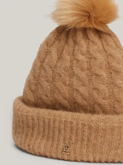 Czapki|Czapki I Szaliki*Tommy Hilfiger Warkoczowa Czapka Typu Beanie Z Wełną Z Alpaki BEIGE