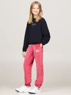 Spodnie, Szorty I Spódnice*Tommy Hilfiger Welurowe Joggery Z Mankietami HERITAGE PINK