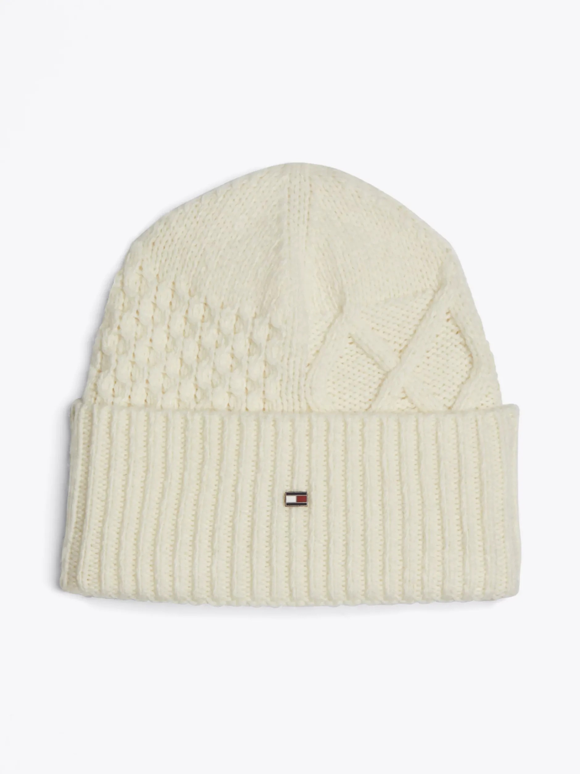 Czapki|Czapki I Szaliki*Tommy Hilfiger Wełniana Czapka Typu Beanie Z Flagą Hilfiger IVORY