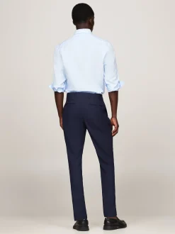 Spodnie|Garnitury I Kostiumy*Tommy Hilfiger Wełniane Spodnie Z Kantami Z Przodu BLUE