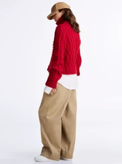 Swetry|Dzianina*Tommy Hilfiger Wełniany Golf O Kroju Oversize PRIMARY RED