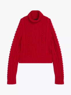 Swetry|Dzianina*Tommy Hilfiger Wełniany Golf O Kroju Oversize PRIMARY RED