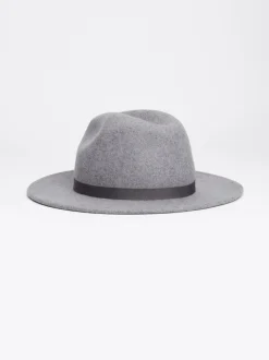 Czapki I Szaliki*Tommy Hilfiger Wełniany Kapelusz Fedora Z Monogramem TH MID GREY MELANGE