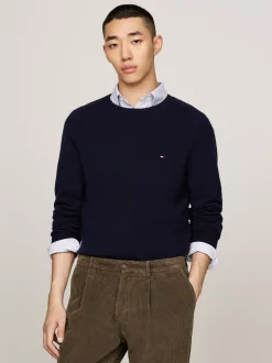 Swetry Z Okrągłym Dekoltem|Swetry*Tommy Hilfiger Wełniany Sweter Z Okrągłym Dekoltem DESERT SKY