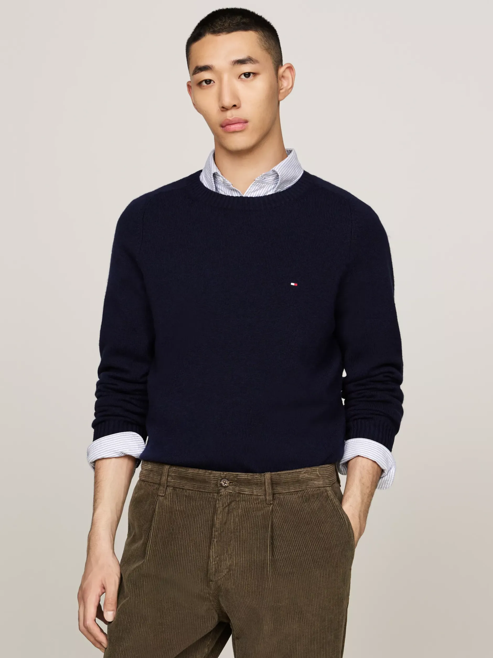 Swetry Z Okrągłym Dekoltem|Swetry*Tommy Hilfiger Wełniany Sweter Z Okrągłym Dekoltem DESERT SKY