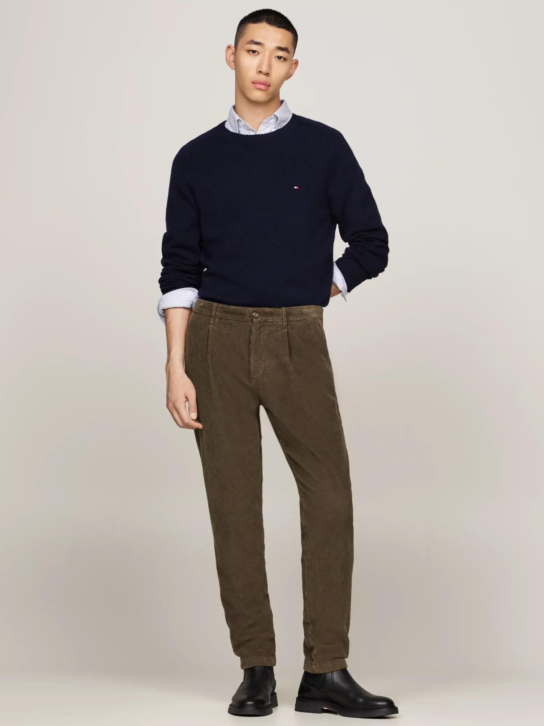 Swetry Z Okrągłym Dekoltem|Swetry*Tommy Hilfiger Wełniany Sweter Z Okrągłym Dekoltem DESERT SKY