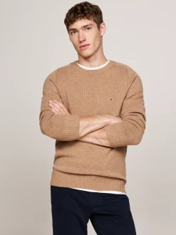 Swetry Z Okrągłym Dekoltem|Swetry*Tommy Hilfiger Wełniany Sweter Z Okrągłym Dekoltem SAFARI CANVAS HEATHER