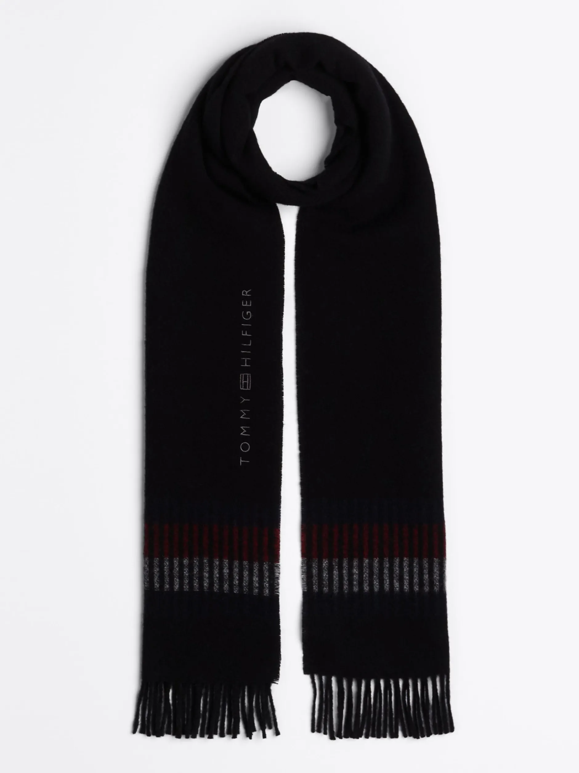 Czapki I Szaliki*Tommy Hilfiger Wełniany Szalik Corporate BLACK