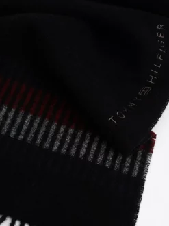 Czapki I Szaliki*Tommy Hilfiger Wełniany Szalik Corporate BLACK