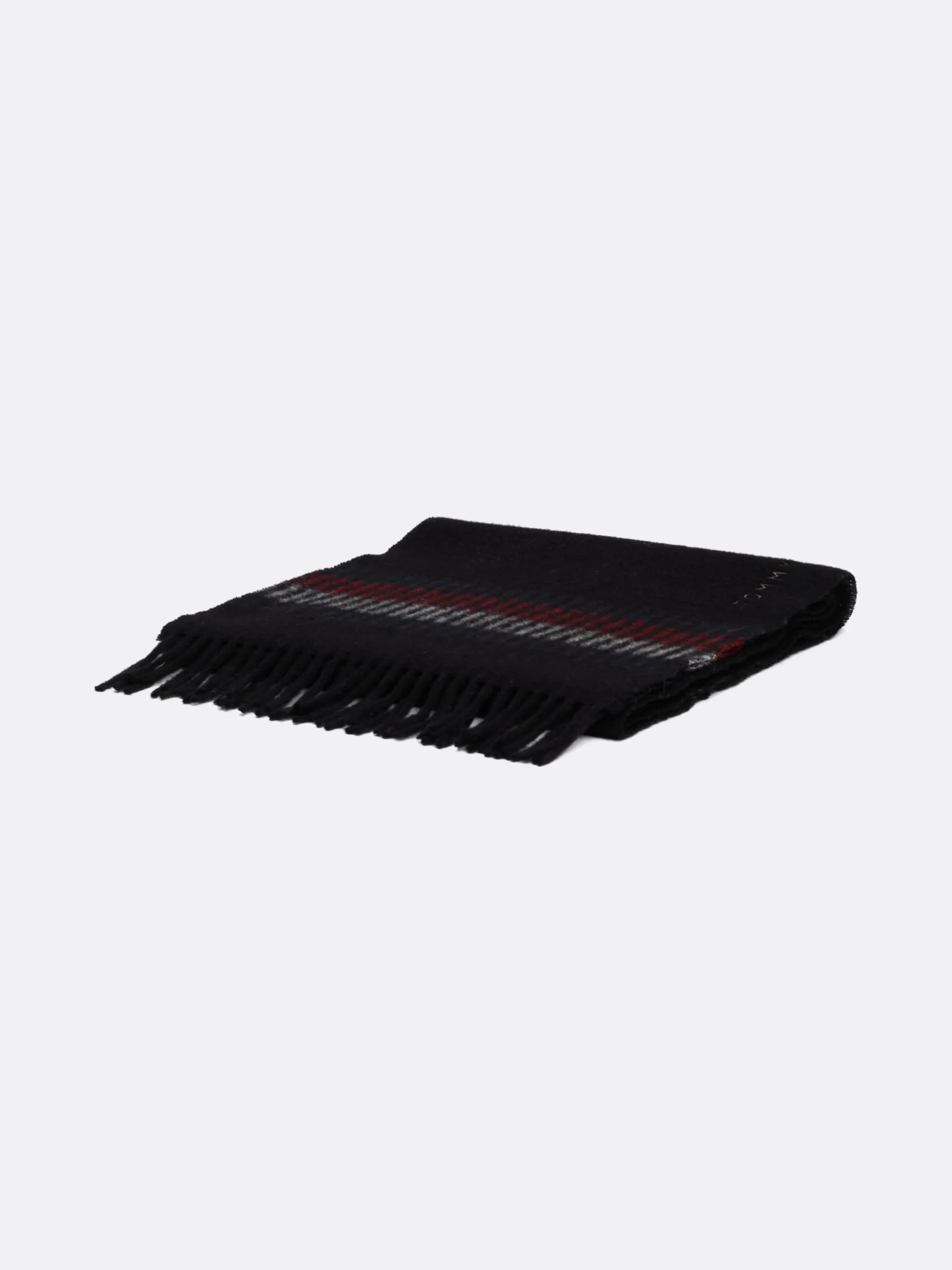 Czapki I Szaliki*Tommy Hilfiger Wełniany Szalik Corporate BLACK