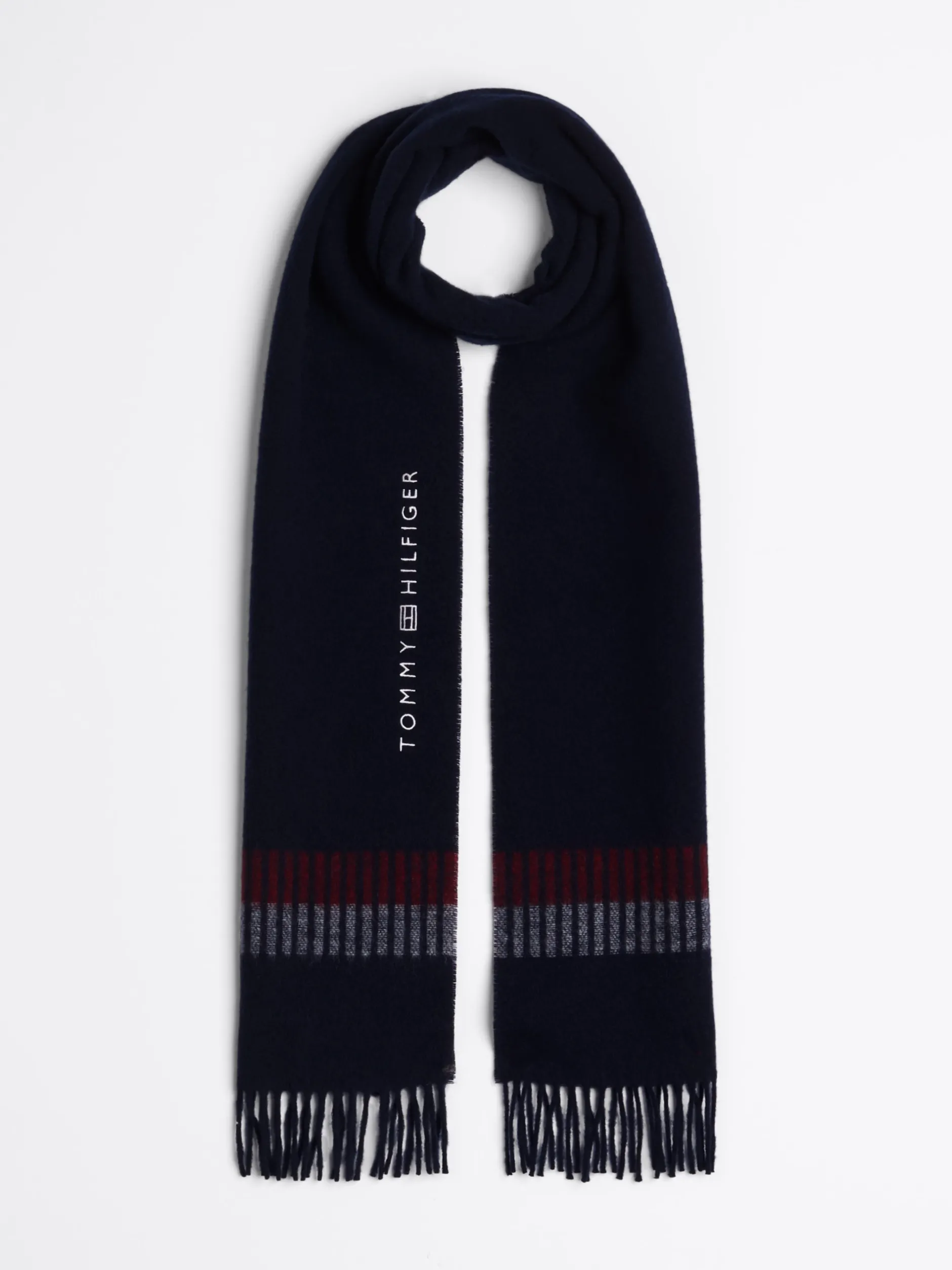Czapki I Szaliki*Tommy Hilfiger Wełniany Szalik Corporate SPACE BLUE