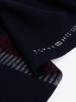 Czapki I Szaliki*Tommy Hilfiger Wełniany Szalik Corporate SPACE BLUE