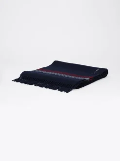 Czapki I Szaliki*Tommy Hilfiger Wełniany Szalik Corporate SPACE BLUE