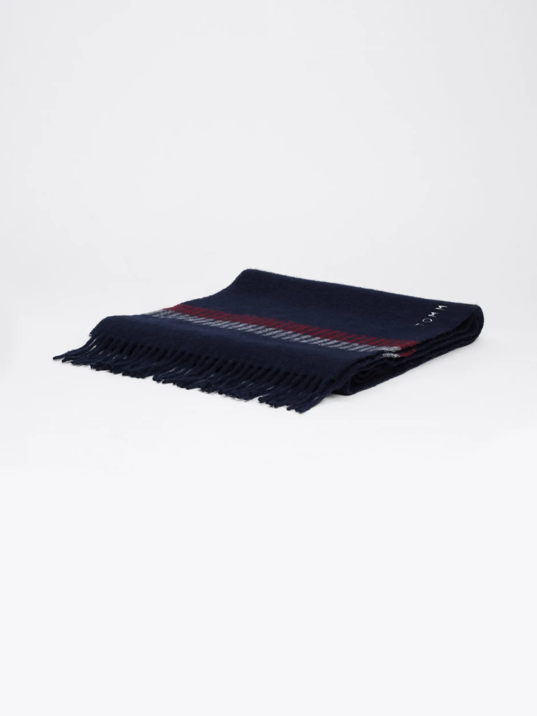 Czapki I Szaliki*Tommy Hilfiger Wełniany Szalik Corporate SPACE BLUE