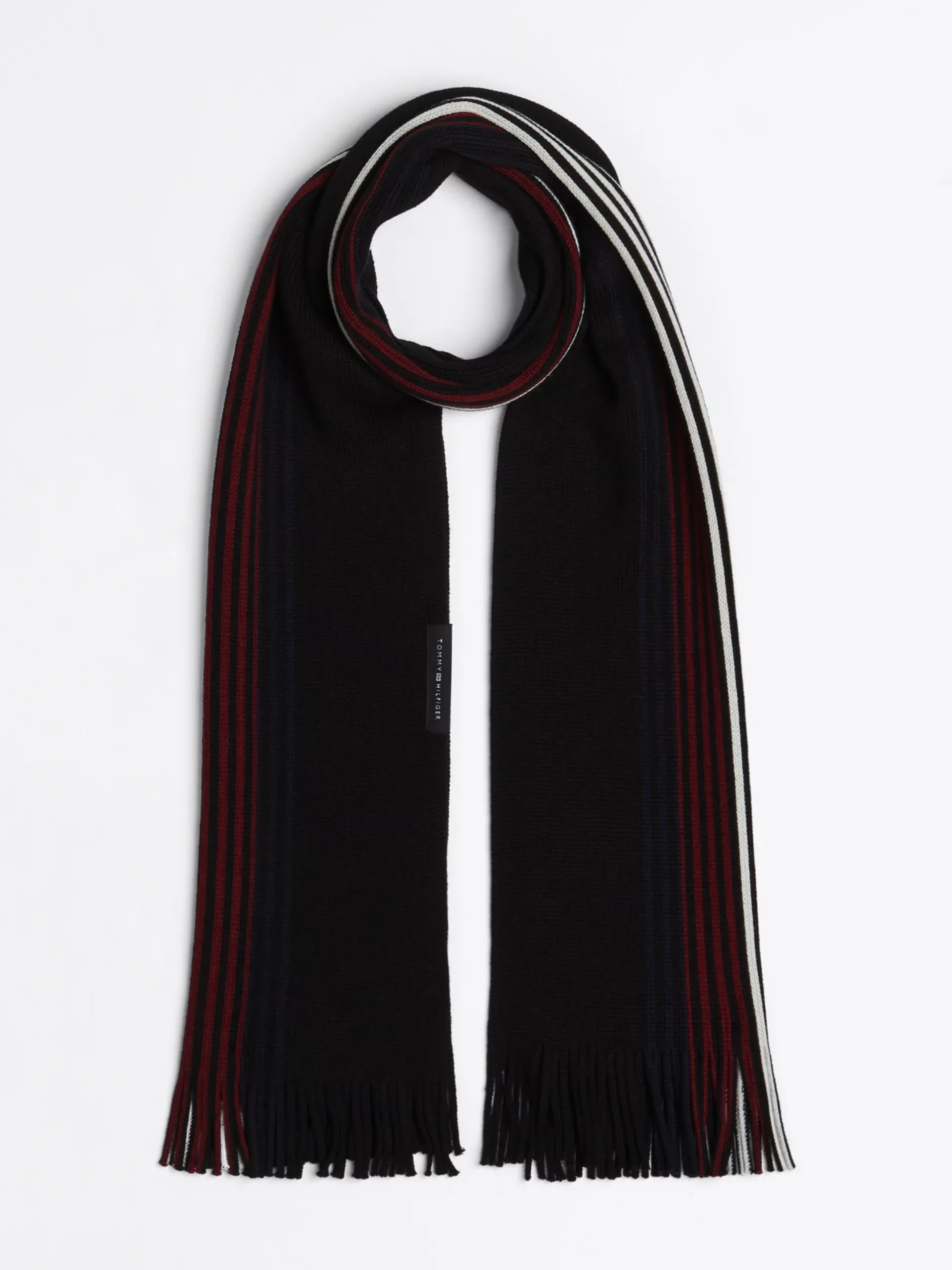 Czapki I Szaliki*Tommy Hilfiger Wełniany Szalik Corporate BLACK