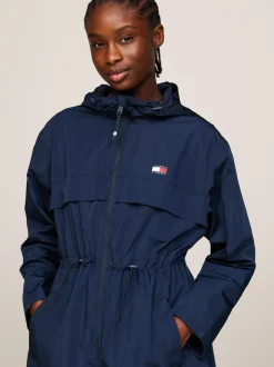 Kurtki & Płaszcze*Tommy Hilfiger Wiatrówka Chicago Z Kapturem I ściąganą Talią DARK NIGHT NAVY