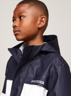 Kurtki I Płaszcze|Kurtki*Tommy Hilfiger Wiatrówka Z Kapturem I Wzorem Z Blokami Kolorów RED WHITE BLUE