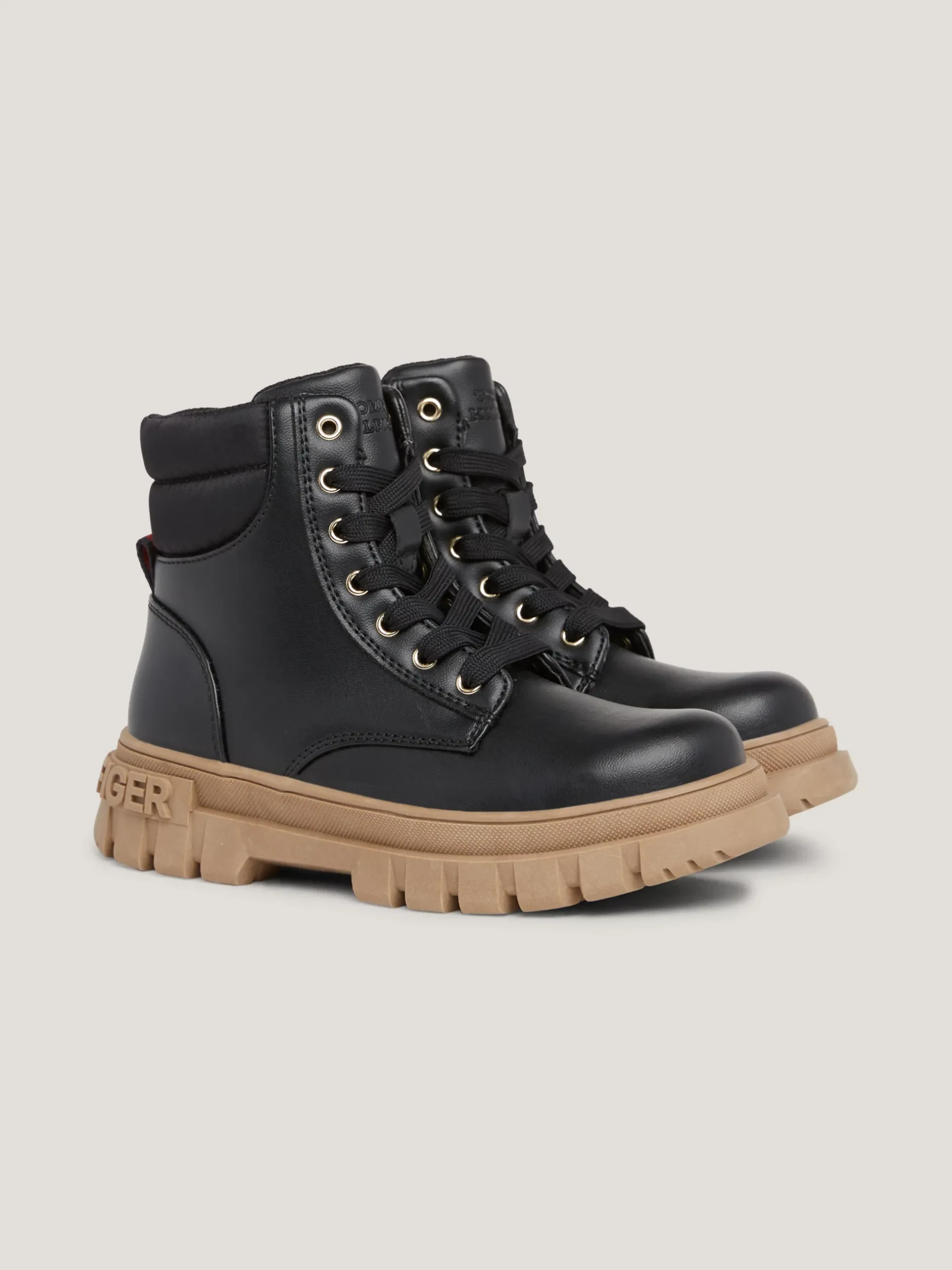 Obuwie I Akcesoria*Tommy Hilfiger Wiązane Botki Na Grubej Podeszwie BLACK