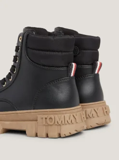 Obuwie I Akcesoria*Tommy Hilfiger Wiązane Botki Na Grubej Podeszwie BLACK