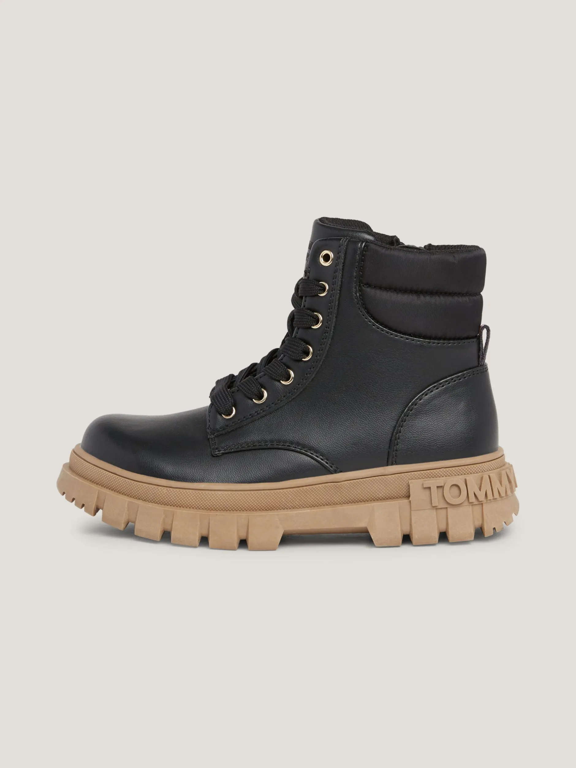 Obuwie I Akcesoria*Tommy Hilfiger Wiązane Botki Na Grubej Podeszwie BLACK