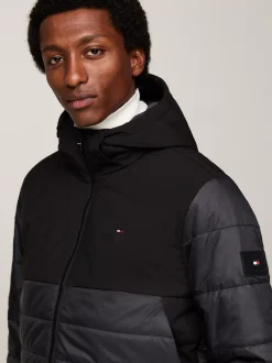 Kurtki & Płaszcze*Tommy Hilfiger Wodoodporna Termiczna Kurtka Z Kapturem BLACK