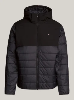 Kurtki & Płaszcze*Tommy Hilfiger Wodoodporna Termiczna Kurtka Z Kapturem BLACK