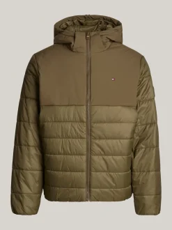 Kurtki & Płaszcze*Tommy Hilfiger Wodoodporna Termiczna Kurtka Z Kapturem ARMY GREEN