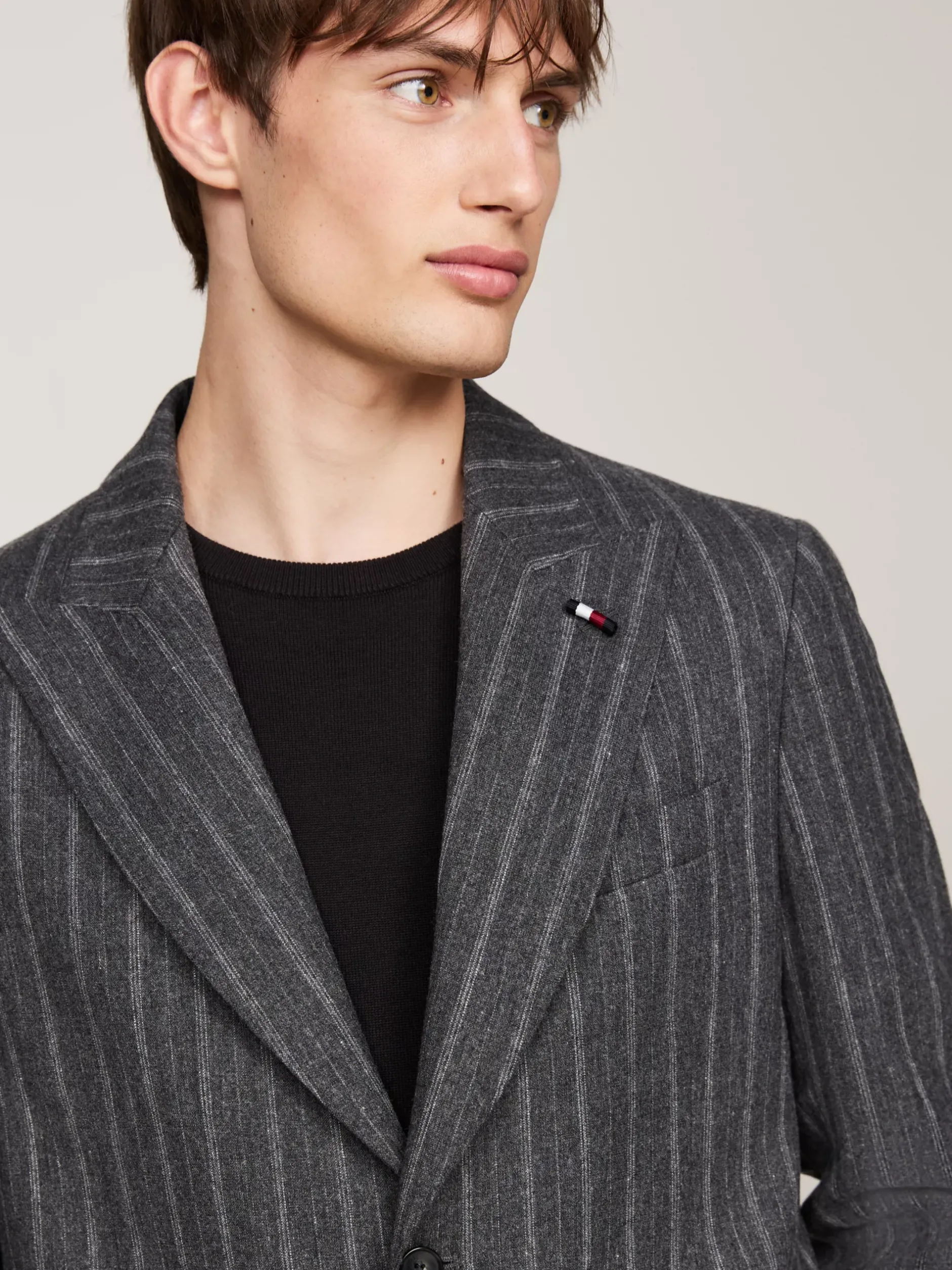 Garnitury I Kostiumy|Marynarki*Tommy Hilfiger Wąska Flanelowa Marynarka W Prążki GREY