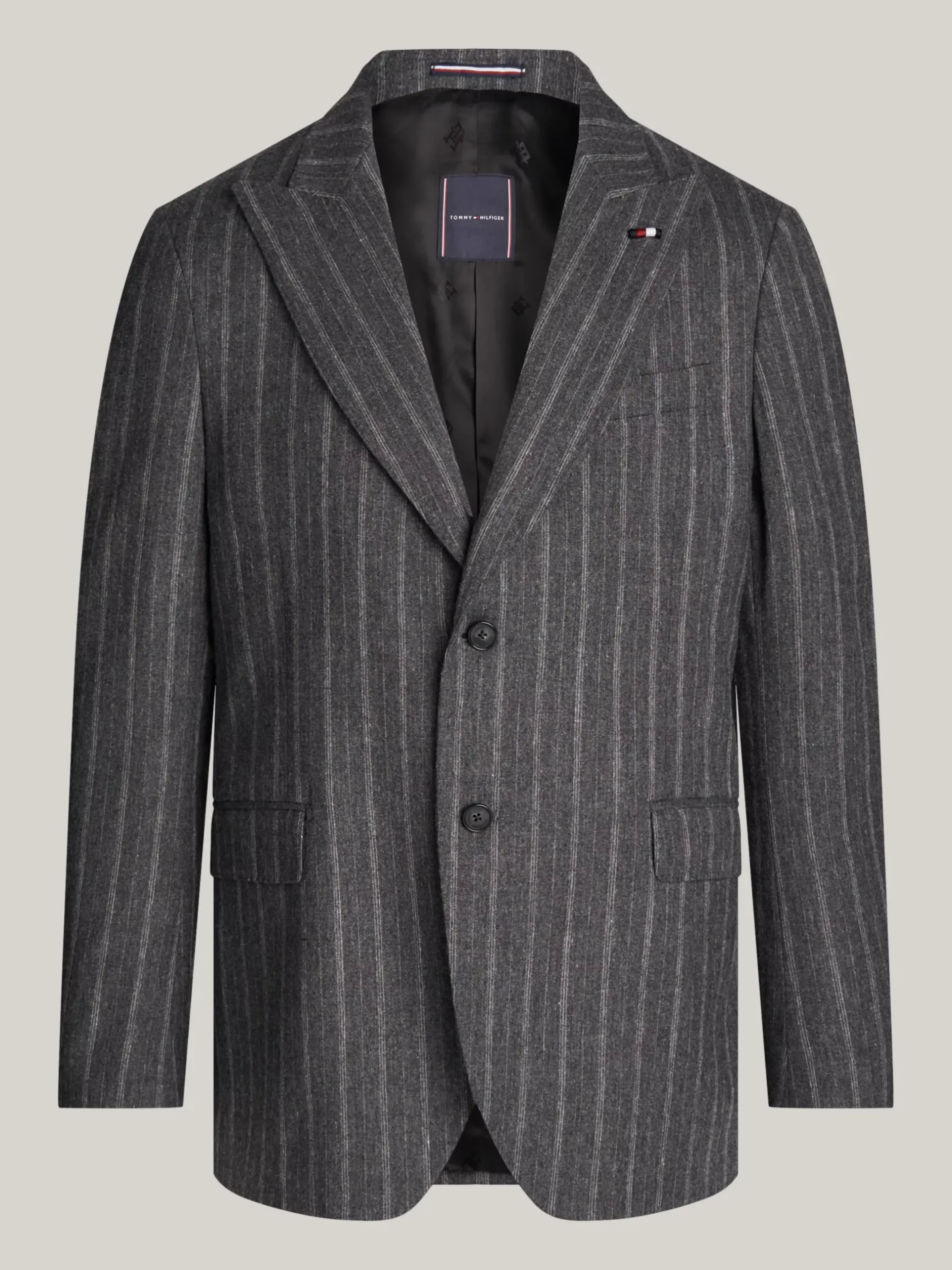 Garnitury I Kostiumy|Marynarki*Tommy Hilfiger Wąska Flanelowa Marynarka W Prążki GREY