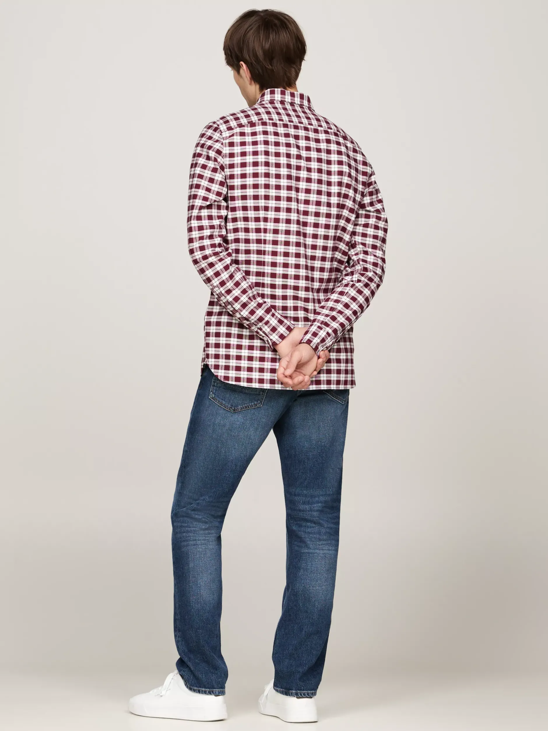Koszule*Tommy Hilfiger Wąska Koszula W Kratę Z Bawełny Oxford DEEP INDIGO / MULTI