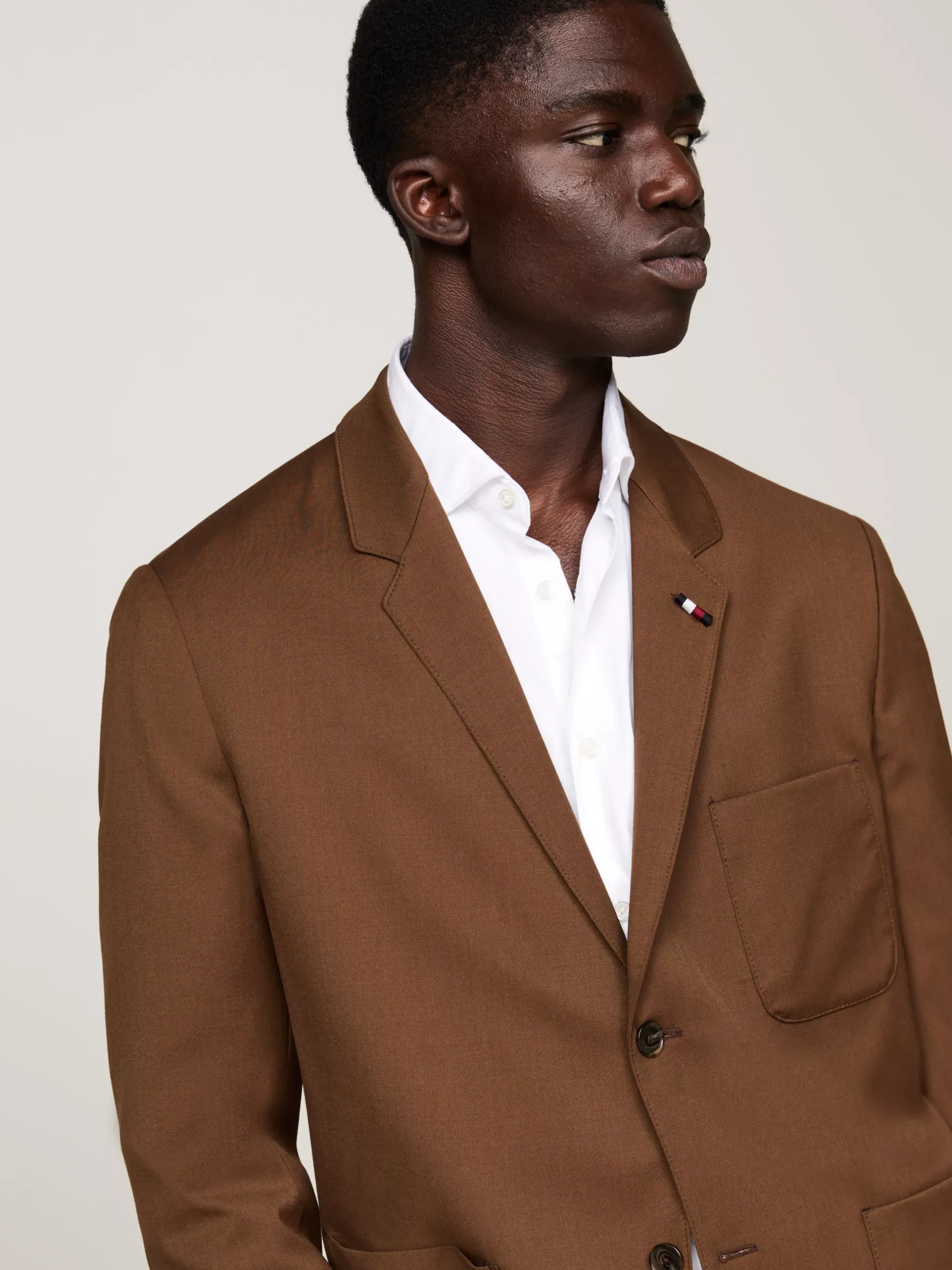 Garnitury I Kostiumy|Marynarki*Tommy Hilfiger Wąska Marynarka Z Naszywanymi Kieszeniami BROWN