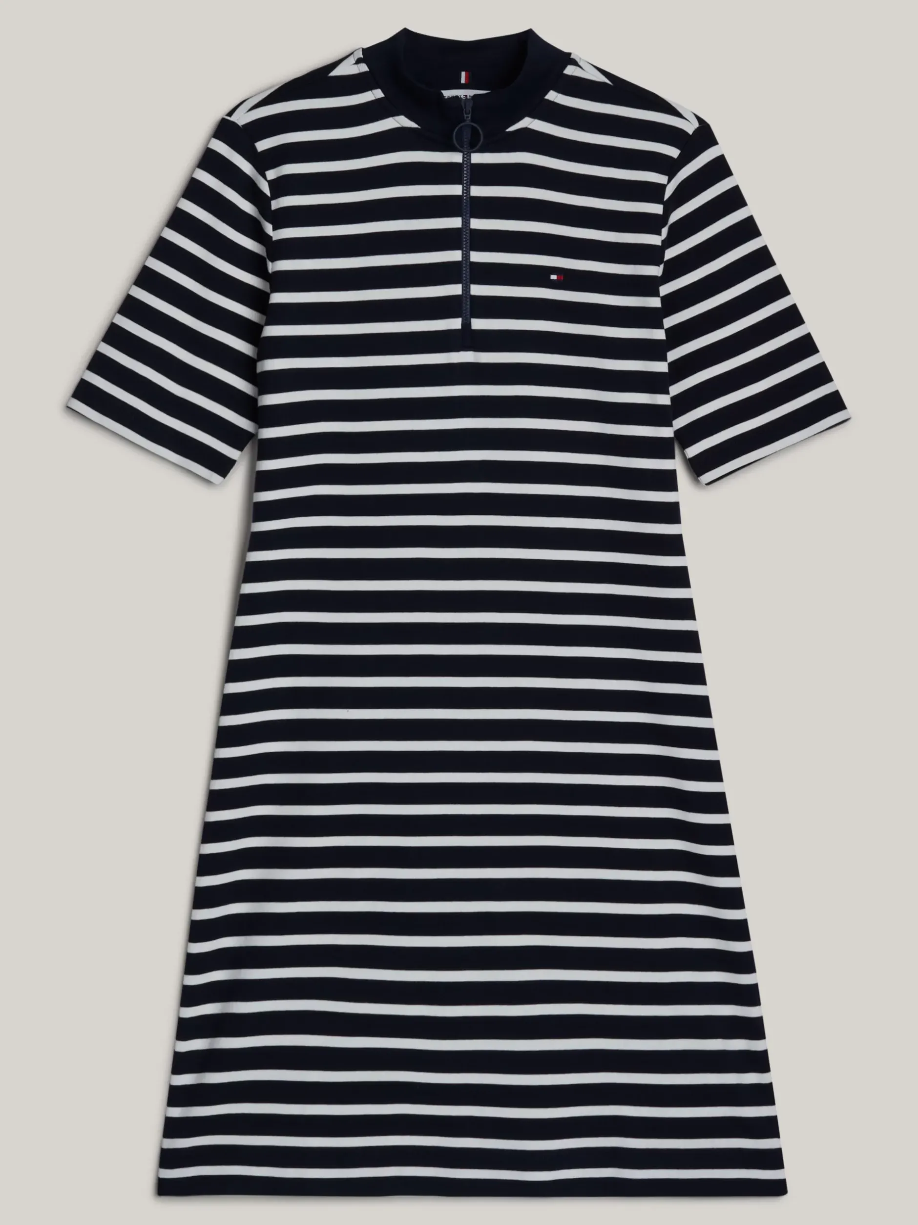 Sukienki*Tommy Hilfiger Wąska Sukienka Adaptive Z Półgolfem BRETON DESERT SKY/ECRU