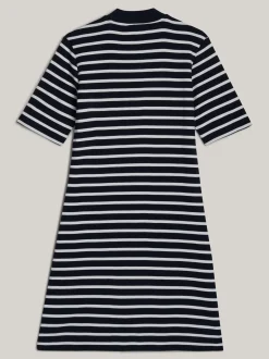 Sukienki*Tommy Hilfiger Wąska Sukienka Adaptive Z Półgolfem BRETON DESERT SKY/ECRU