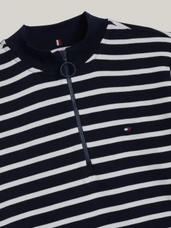 Sukienki*Tommy Hilfiger Wąska Sukienka Adaptive Z Półgolfem BRETON DESERT SKY/ECRU