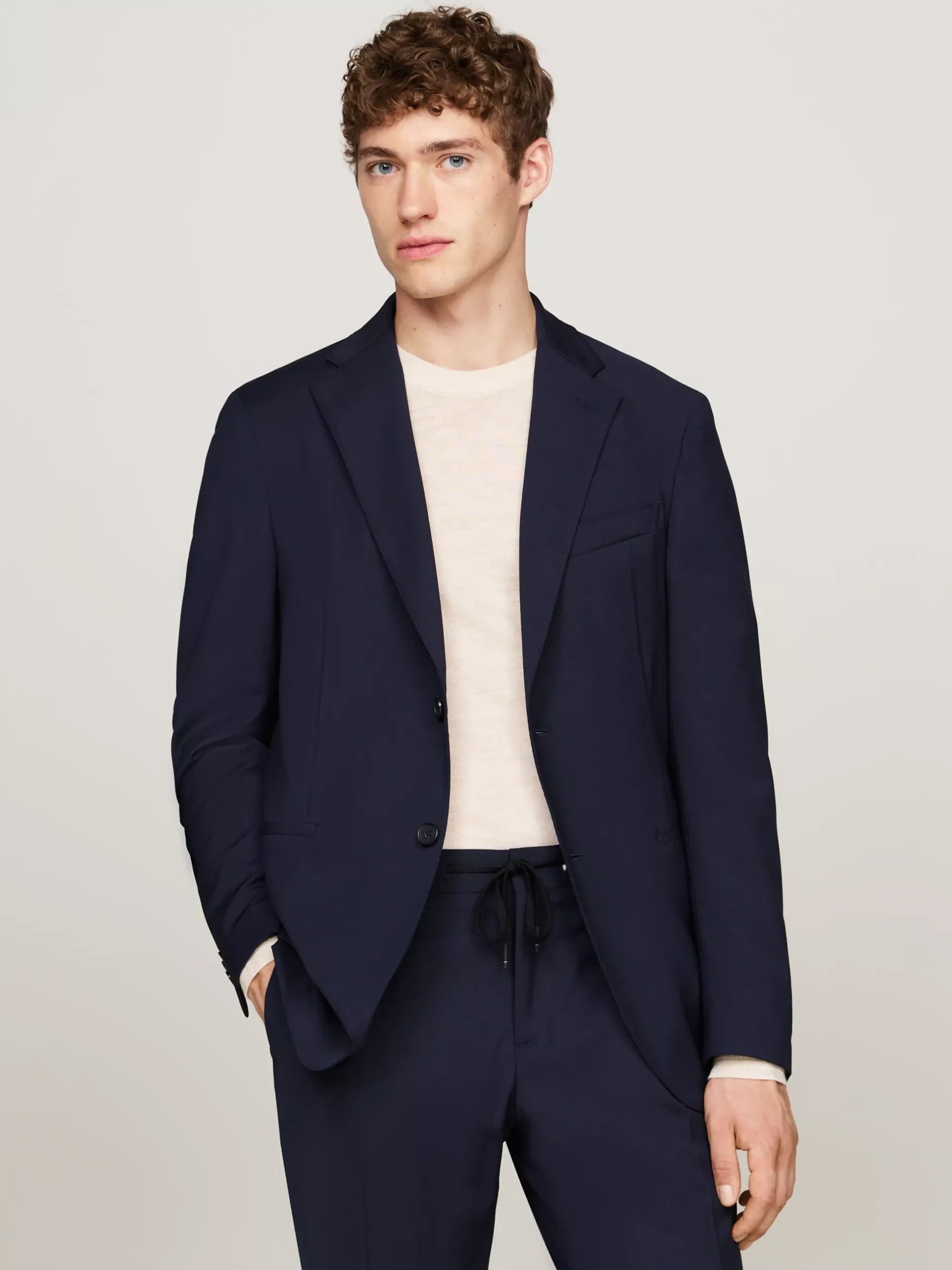 Garnitury I Kostiumy*Tommy Hilfiger Wąski Dwuczęściowy Garnitur BLUE