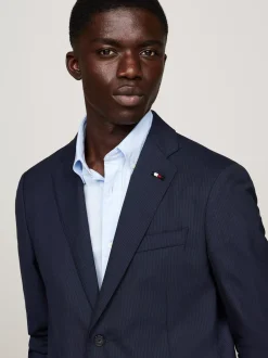 Garnitury I Kostiumy*Tommy Hilfiger Wąski Dwuczęściowy Garnitur Z Włoskiej Wełny BLUE