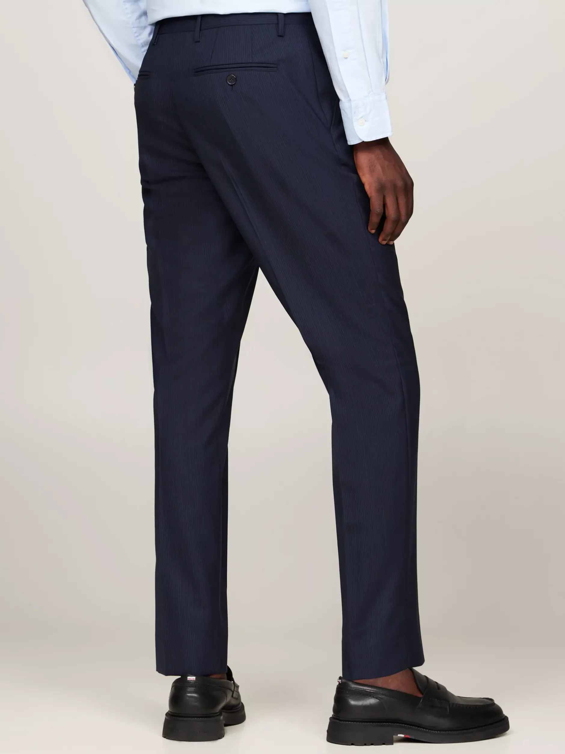 Garnitury I Kostiumy*Tommy Hilfiger Wąski Dwuczęściowy Garnitur Z Włoskiej Wełny BLUE