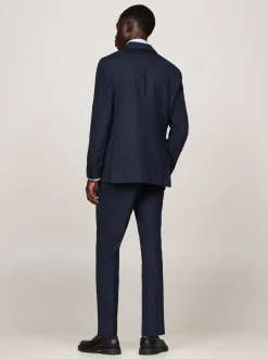 Garnitury I Kostiumy*Tommy Hilfiger Wąski Dwuczęściowy Garnitur Z Włoskiej Wełny BLUE
