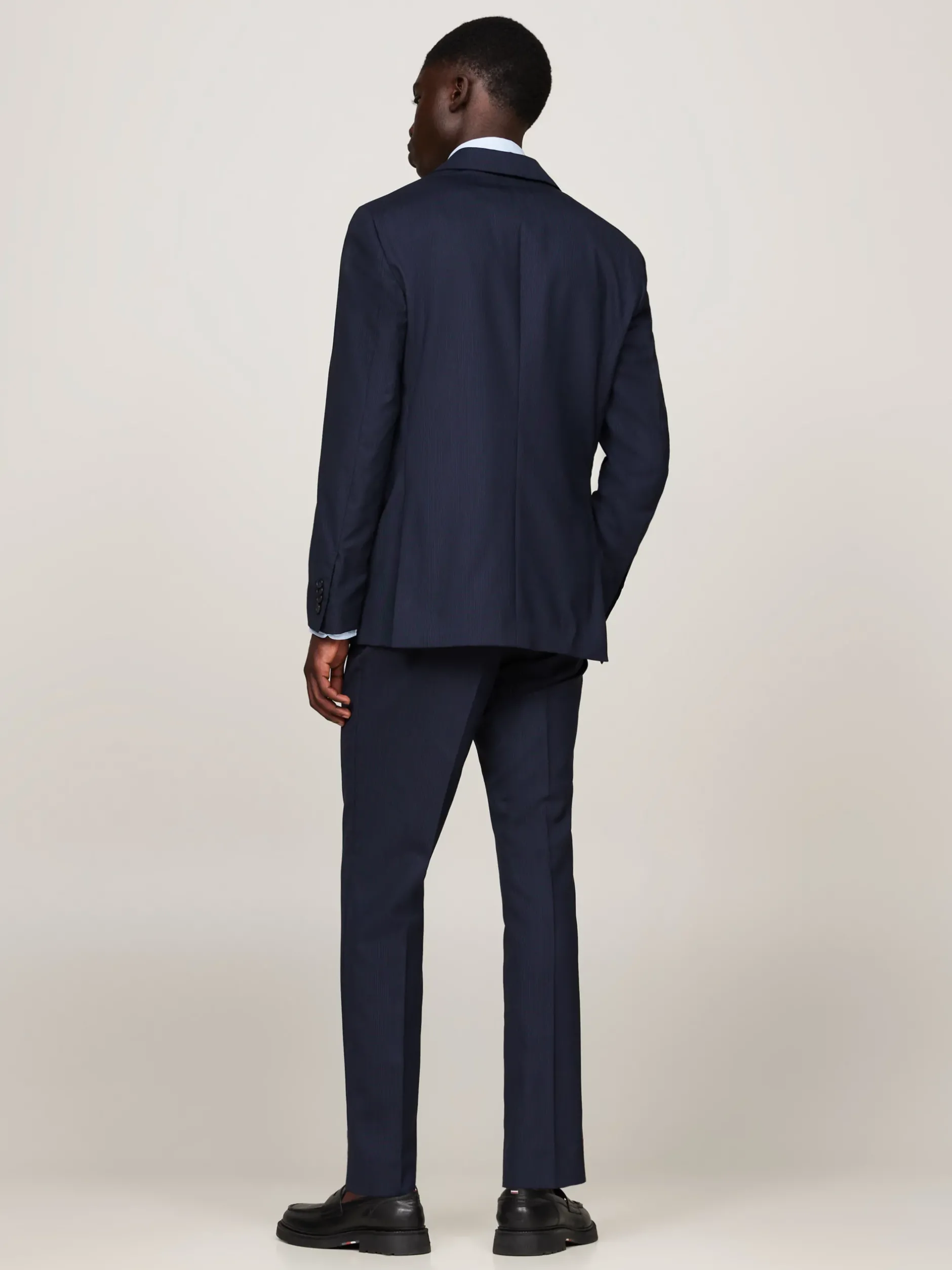 Garnitury I Kostiumy*Tommy Hilfiger Wąski Dwuczęściowy Garnitur Z Włoskiej Wełny BLUE