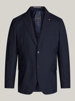 Garnitury I Kostiumy*Tommy Hilfiger Wąski Dwuczęściowy Garnitur Z Włoskiej Wełny BLUE