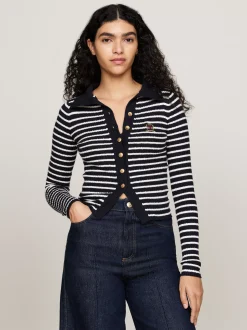 Swetry|Dzianina*Tommy Hilfiger Wąski Kardigan Polo Z Kaszmirem I Emblematem DESERT SKY